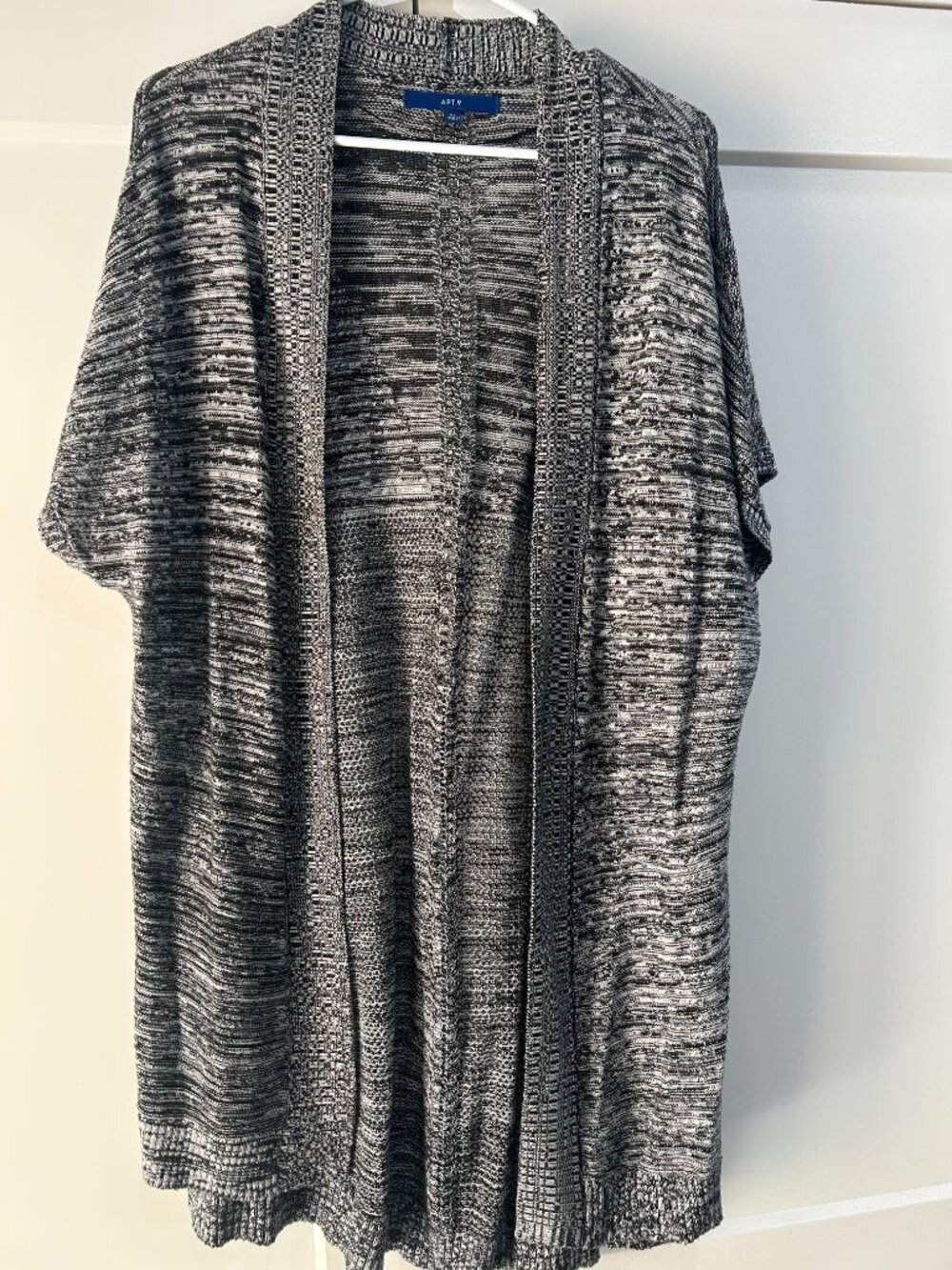Apt. 9 Marled Open Front Longline Cardigan Black
